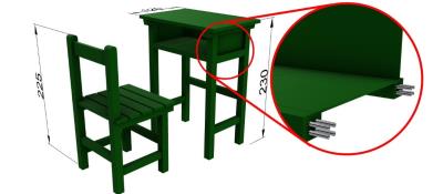 圖1 大型藝術創作的3D模型與外觀尺寸